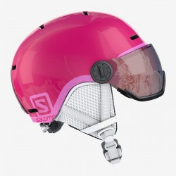 Salomon Grom Visor Junior Helmet (Glossy Pink)